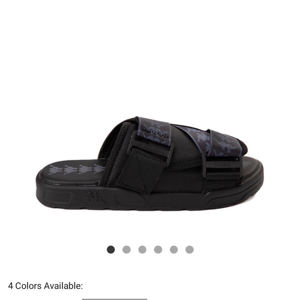 Kappa Black Adjustable Slide Sandals